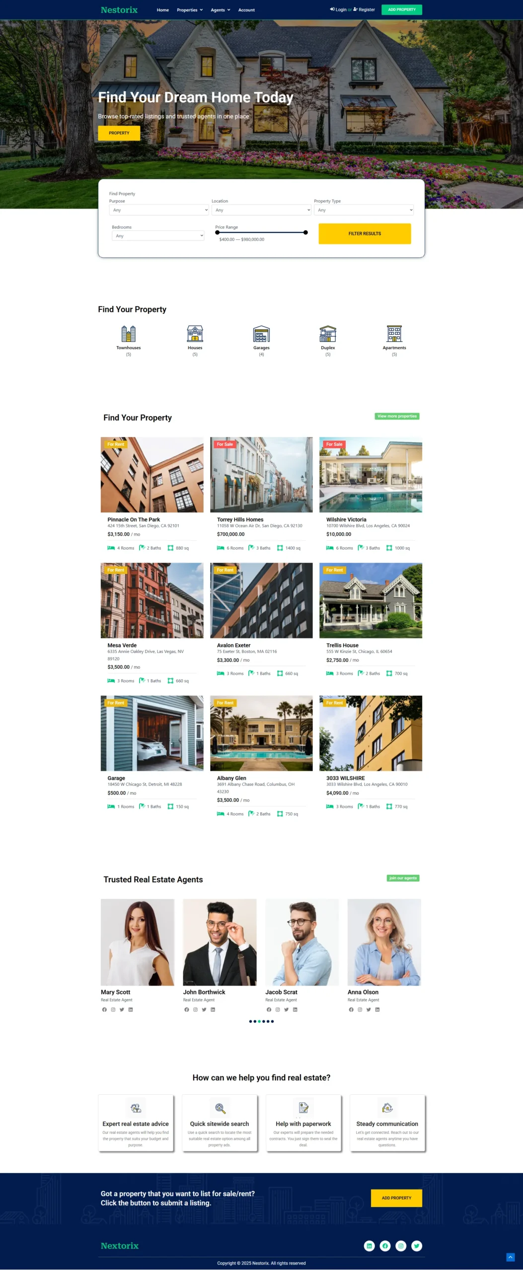 Real Estate Website Portfolio | Nestorix